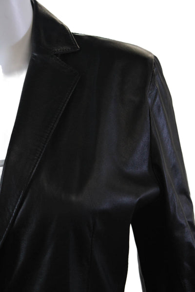 In Transit 2 Womens Leather One Button Long Sleeve Lined Blazer Black Size XS