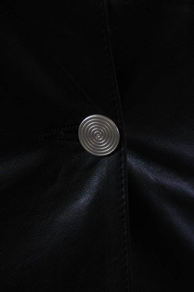 In Transit 2 Womens Leather One Button Long Sleeve Lined Blazer Black Size XS