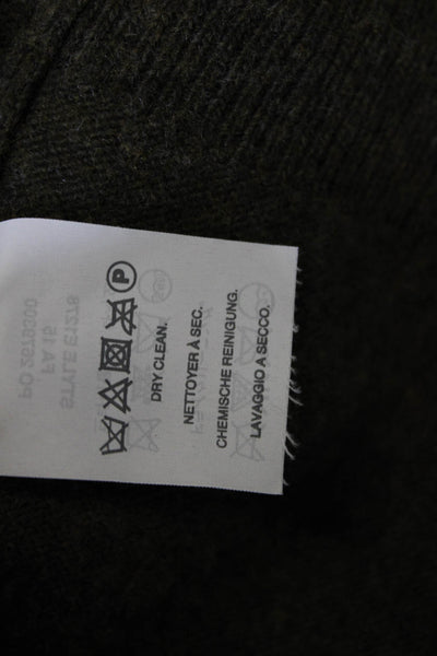 J Crew Womens Wool Blend V-Neck Button Up Cardigan Sweater Olive Size M