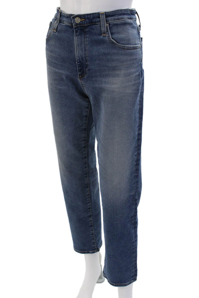 AG Adriano Goldschmied Womens Cotton Denim Mid-Rise Straight Jeans Blue Size 30