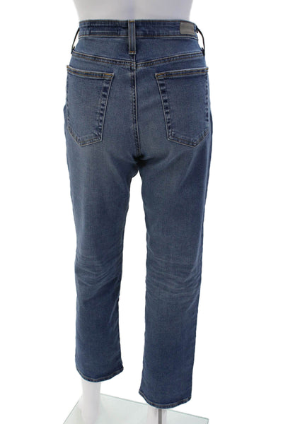 AG Adriano Goldschmied Womens Cotton Denim Mid-Rise Straight Jeans Blue Size 30