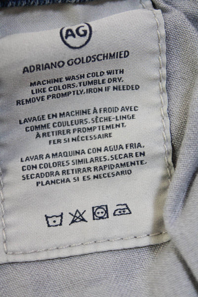 AG Adriano Goldschmied Womens Cotton Denim Mid-Rise Straight Jeans Blue Size 30