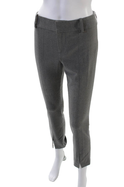 Alice + Olivia Women's Hook Closure Straight Leg Dress Pants Gray Size 0