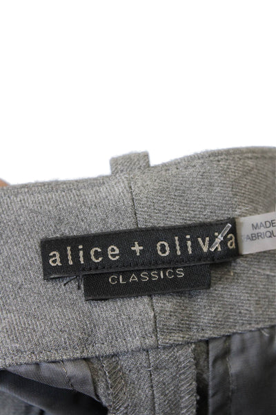 Alice + Olivia Women's Hook Closure Straight Leg Dress Pants Gray Size 0