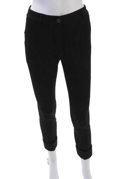Via Masini 80 Women's Cuffed Hem Straight Leg Dress Pants Black Size 38