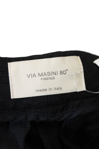 Via Masini 80 Women's Cuffed Hem Straight Leg Dress Pants Black Size 38