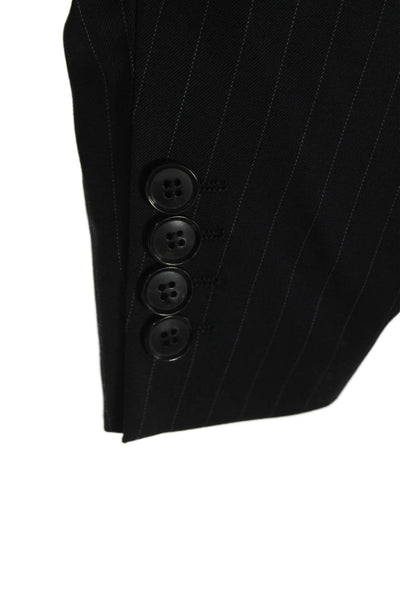 BOSS Mens Wool Textured Striped Button Suit Blazer Black Size EUR 40