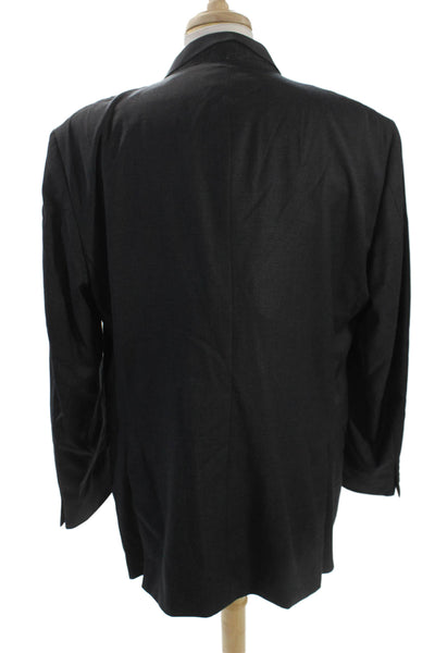 Peter Millar Mens Long Sleeve Collared Button Lined Suit Blazer Gray Size EUR 38