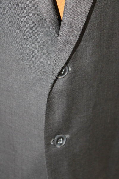 Peter Millar Mens Long Sleeve Collared Button Lined Suit Blazer Gray Size EUR 38