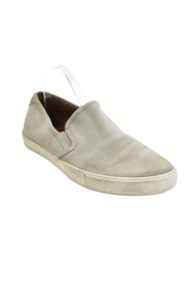Frye Mens Slip On Round Toe Side Logo Suede Sneakers Brown Suede Size 11