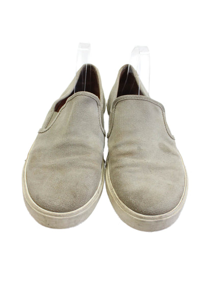 Frye Mens Slip On Round Toe Side Logo Suede Sneakers Brown Suede Size 11