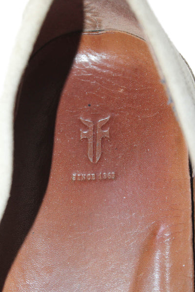 Frye Mens Slip On Round Toe Side Logo Suede Sneakers Brown Suede Size 11