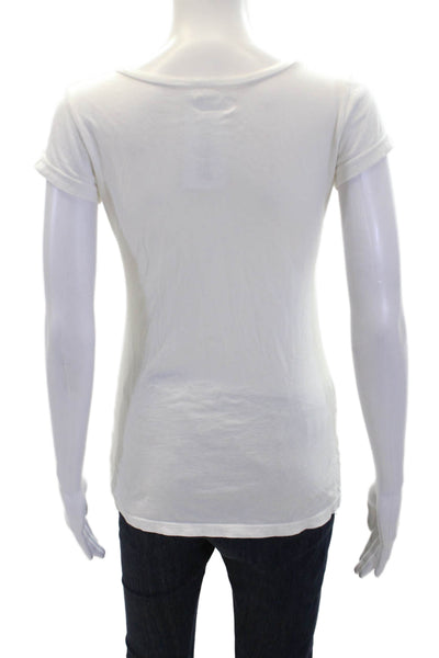 Lauren Moshi Womens Cotton Short Sleeve Teddy Bear Motif T-Shirt White Size XS