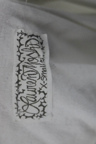 Lauren Moshi Womens Cotton Short Sleeve Teddy Bear Motif T-Shirt White Size XS
