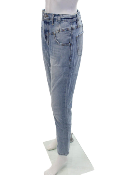 Frame Womens Cotton Denim Four Pocket High-Rise Straight Leg Jeans Blue Size 25