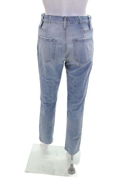 Frame Womens Cotton Denim Four Pocket High-Rise Straight Leg Jeans Blue Size 25