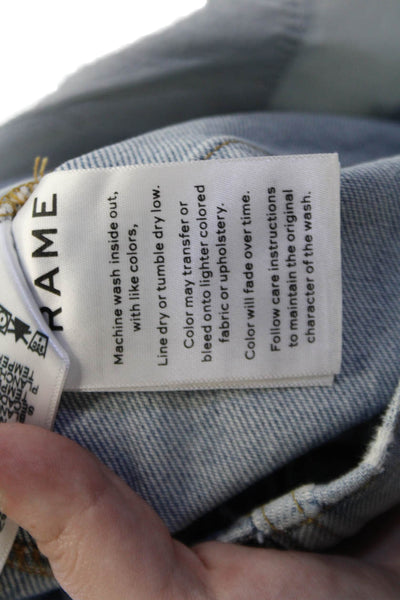 Frame Womens Cotton Denim Four Pocket High-Rise Straight Leg Jeans Blue Size 25