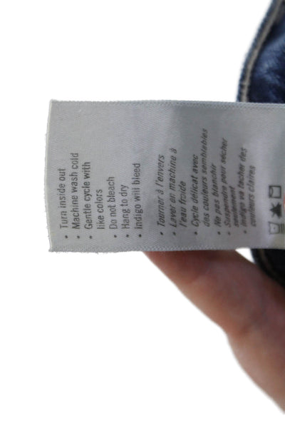 Paige Womens Cotton Five Pocket Zipper Hem Mid-Rise Skinny Jeans Blue Size 26
