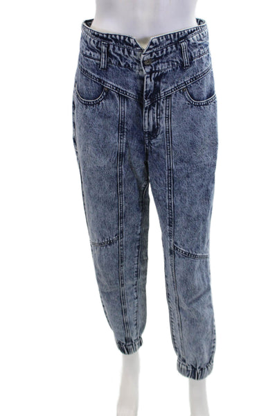 Bardot Womens Cotton Denim Four Pocket High-Rise Tapered Jeans Blue Size 28