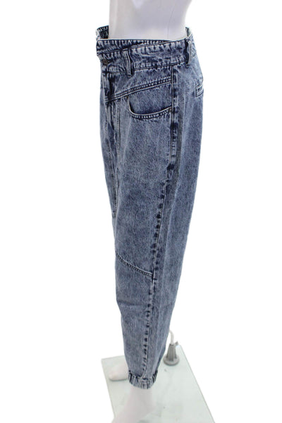 Bardot Womens Cotton Denim Four Pocket High-Rise Tapered Jeans Blue Size 28