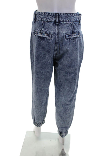 Bardot Womens Cotton Denim Four Pocket High-Rise Tapered Jeans Blue Size 28