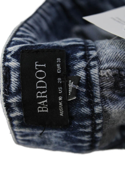 Bardot Womens Cotton Denim Four Pocket High-Rise Tapered Jeans Blue Size 28