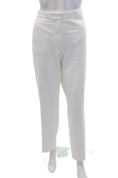 Sharis Place Womens Creased High Rise Dress Pants Ecru White Size EUR 50