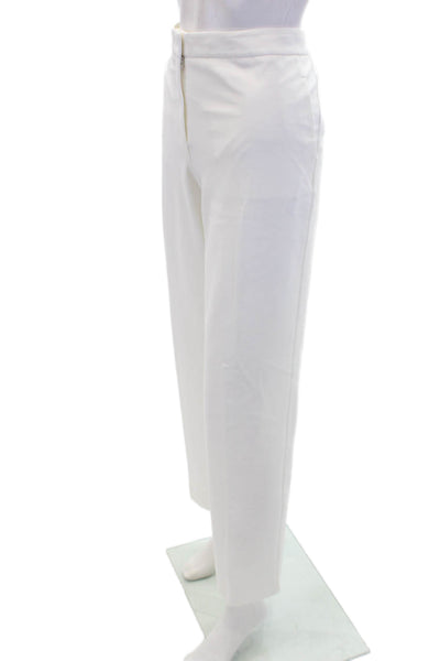 Sharis Place Womens Creased High Rise Dress Pants Ecru White Size EUR 50