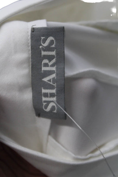 Sharis Place Womens Creased High Rise Dress Pants Ecru White Size EUR 50