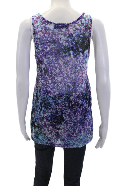 Prabal Gurung Womens Printed Scoop Neck Sleeveless Tank Top Purple Size XS