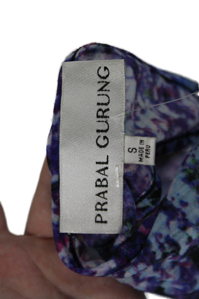 Prabal Gurung Womens Printed Scoop Neck Sleeveless Tank Top Purple Size XS