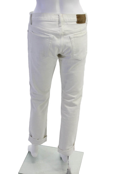 Todd Snyder Womens Cotton Zip Button Lined Wide Leg Pants White Size EUR 30