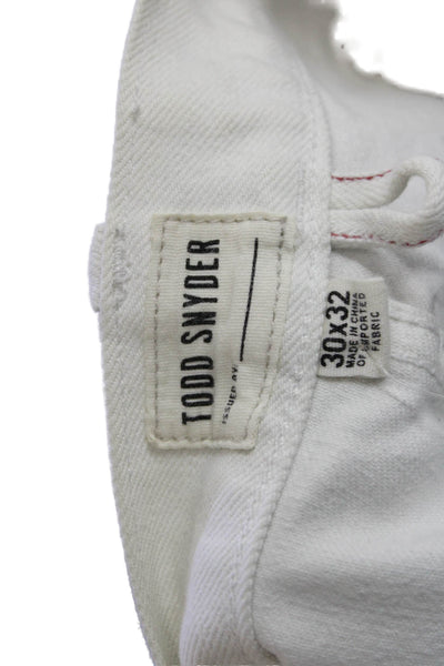 Todd Snyder Womens Cotton Zip Button Lined Wide Leg Pants White Size EUR 30