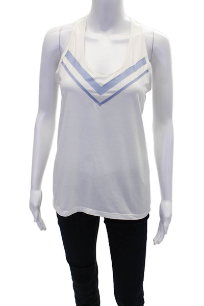 Tory Burch Women's Scoop Neck Racerback Athletic Tank Top White Size M