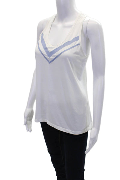 Tory Burch Women's Scoop Neck Racerback Athletic Tank Top White Size M