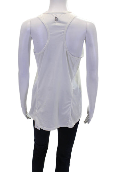 Tory Burch Women's Scoop Neck Racerback Athletic Tank Top White Size M