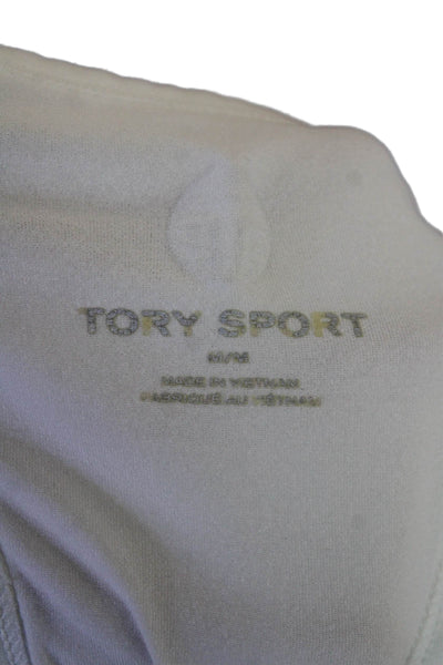 Tory Burch Women's Scoop Neck Racerback Athletic Tank Top White Size M