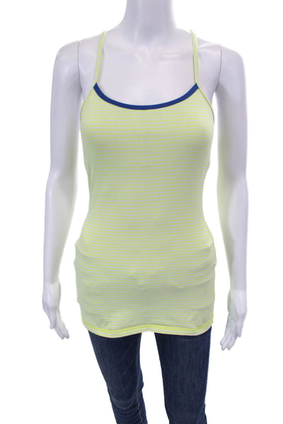 Lululemon Womens Scoop Neck Spaghetti Straps Fitted Athletic Tank Striped Size S