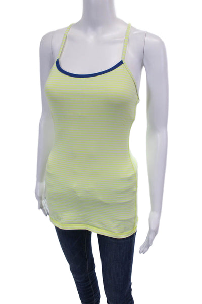 Lululemon Womens Scoop Neck Spaghetti Straps Fitted Athletic Tank Striped Size S