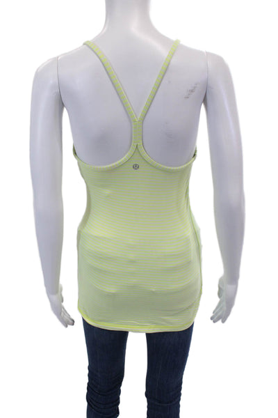 Lululemon Womens Scoop Neck Spaghetti Straps Fitted Athletic Tank Striped Size S
