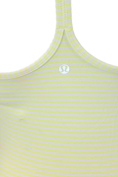 Lululemon Womens Scoop Neck Spaghetti Straps Fitted Athletic Tank Striped Size S