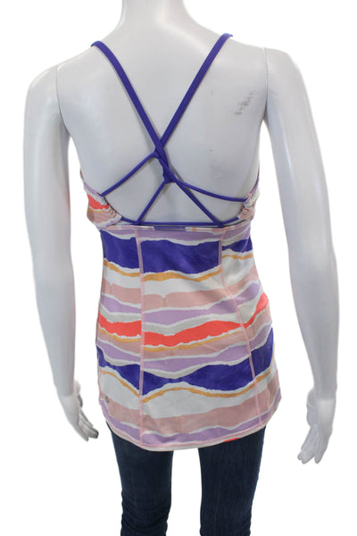 Lululemon Women's Scoop Neck Lace Up Multicolor Workout Tank Top Size S