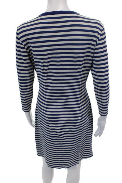 J. Mclaughlin Womens Round Neck Short Sleeves Mini T-Shirt Dress Striped Size XS