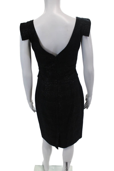 Club Monaco Women's Scoop Neck Sleeveless Sparkle Mini Dress Black Size 4
