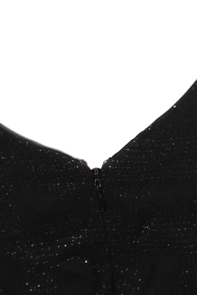 Club Monaco Women's Scoop Neck Sleeveless Sparkle Mini Dress Black Size 4