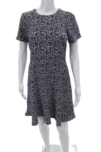 Michael Michael Kors Women's Short Sleeves Heart Print Tiered Mini Dress Size 4