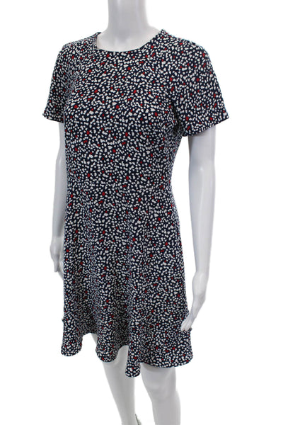 Michael Michael Kors Women's Short Sleeves Heart Print Tiered Mini Dress Size 4