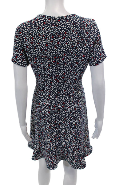 Michael Michael Kors Women's Short Sleeves Heart Print Tiered Mini Dress Size 4