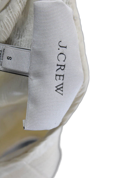 J Crew Women's Round Neck Sleeveless Zip Pocket A-Line Mini Dress Cream Size S