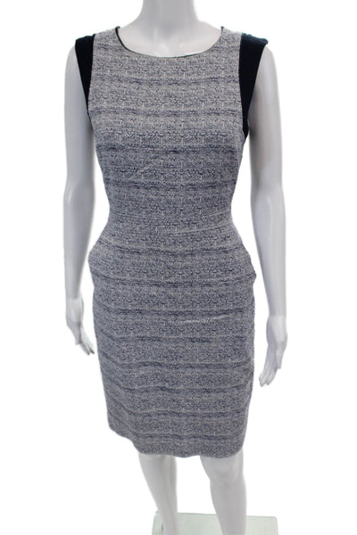 J Crew Women's Sleeveless Round Neck Mini Shift Dress Blue Size 4